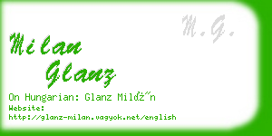 milan glanz business card